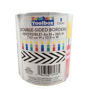 NIP Teacher's Toolbox Reversible 36' Bulletin Borders Candles & Chevron School